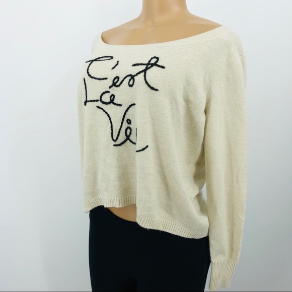 C'est La Vie Wide Neck Sweater - Picture 3 of 7